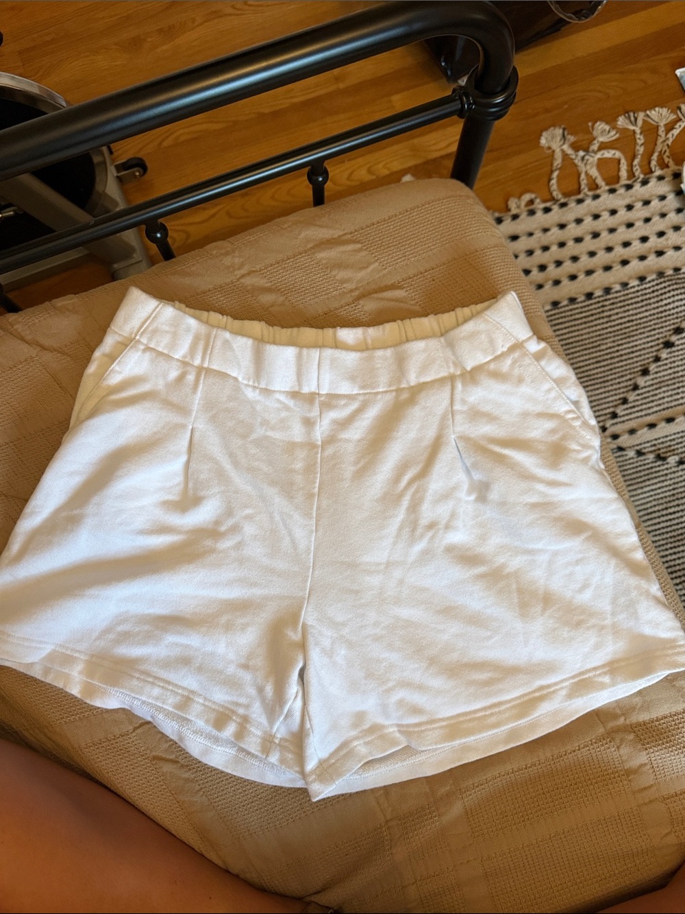 aerie High-Waist White Pull-On Shorts